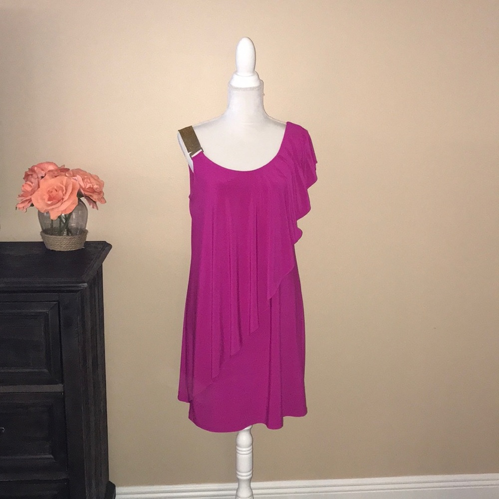 Betsy & Adam Hot Pink Cocktail Dress